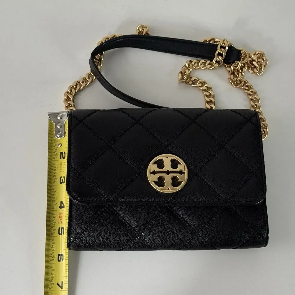 Tory Burch Willa Chain Wallet Crossbody Bag Black With Dust bag